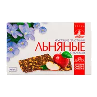 Льняные хрустящие пластинки Биокор с яблоком 3,5г N30