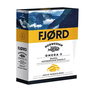 Фьора Норвежская Омега-3 FJORD Norwegian Omega-3 рыбьего жира 1000 мг капсулы 1,45г N30