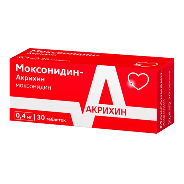 Моксонидин-Акрихин таб п.п.о. 0,4мг N30