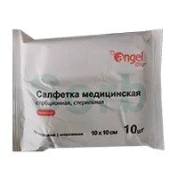 Салфетки марлевые стер Angel мед сорбцион 8 слож 10х10см N10