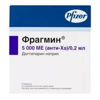 Фрагмин р-р для в/в и п/к вв 5000анти-Ха МЕ/0,2мл 0,2мл N10