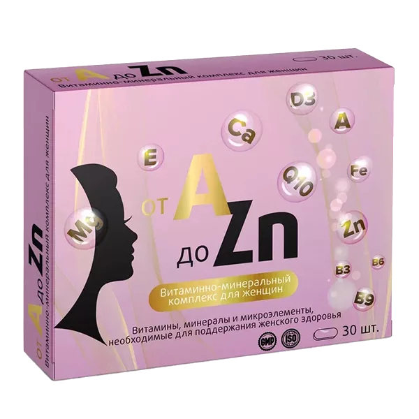 Витаминный комплекс A-Zn Для женщин Vitamir ВИТАМИР таблетки п/о 1100мг N30