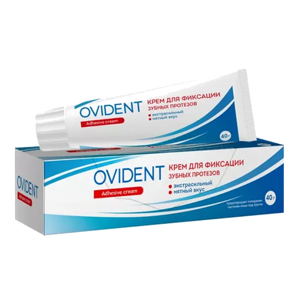 Крем для фиксации зубных протезов OVIDENT экстрасильный мятный вкус 40г