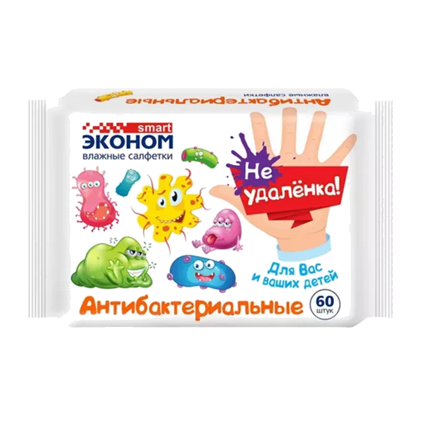 Салфетки влажные Эконом Smart Детские антибактериальные N60