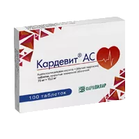 Кардевит АС таб п.п.о. 75мг 15,2мг N100