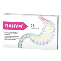 Панум таб кишечнораств п.п.о. 40мг N28