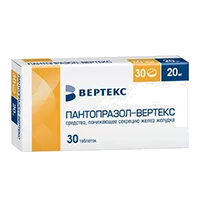 Пантопразол-ВЕРТЕКС таб кишечнораств п.п.о. 20мг N30