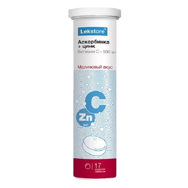 Lekstore АСКОРБИНКА плюс 900 мг с цинком таблетки шипучие 3г N17