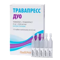 Травапресс Дуо кап глазн 5мг 0,004% 0,3мл N15