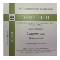 Эуфиллин р-р для в/в вв 2,4% 10мл N5