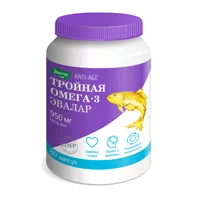 Тройная ОМЕГА-3 950 мг ANTI-AGE ЭВАЛАР капсулы 1,3г N80
