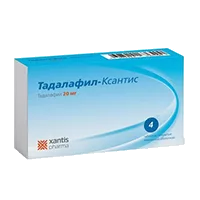 Тадалафил-Ксантис таб п.п.о. 20мг N4