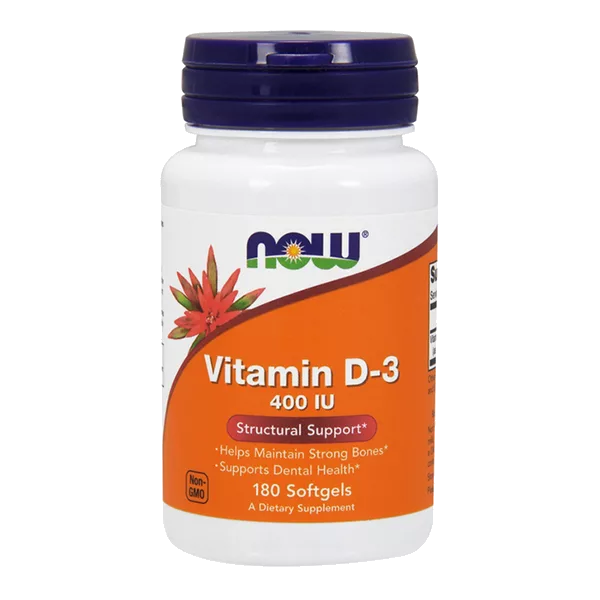 NOW Витамин Д3 400 МЕ Vitamin D3 400 IU капсулы 300мг N180
