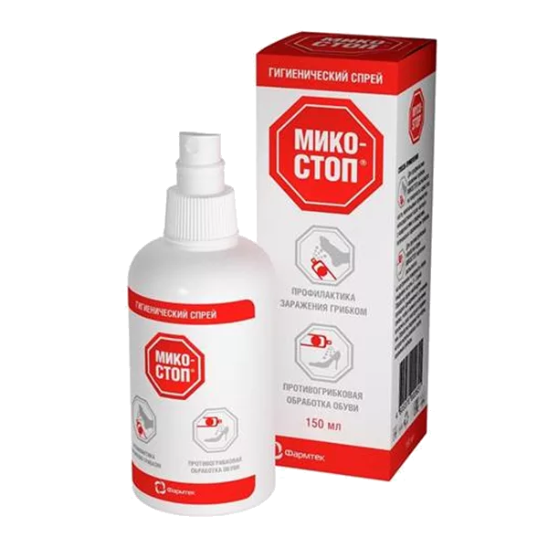 МИКОСТОП Гигиенический Спрей для ног и обуви Фармтек 150мл