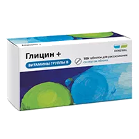 Глицин + витамины группы B таблетки д/рассас 130мг N105
