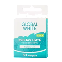 Зубная нить GLOBAL WHITE со вкусом мяты 50м