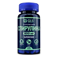 GLS СПИРУЛИНА 800 мг SuperFood капсулы 400мг N100