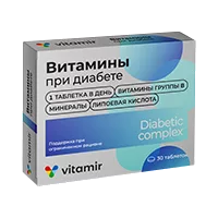 Витамины при диабете Diabetic complex Vitamir ВИТАМИР таблетки 824мг N30