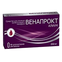 ВЕНАПРОКТ АЛИУМ супп рект 250мг N10
