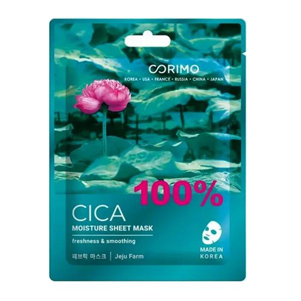 CORIMO Маска для лица тканевая Увлажнение 100% CICA 22г