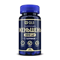 GLS ЖЕНЬШЕНЬ 200 мг с таурином капсулы 400мг N60