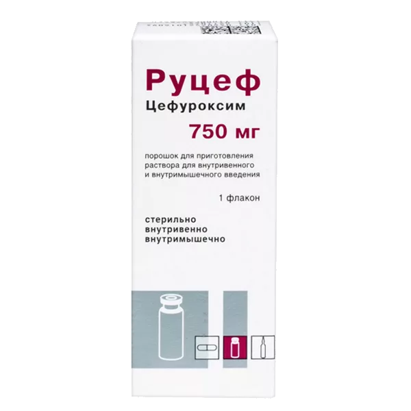 Руцеф пор д/р-ра для в/в, в/м вв 750мг N1