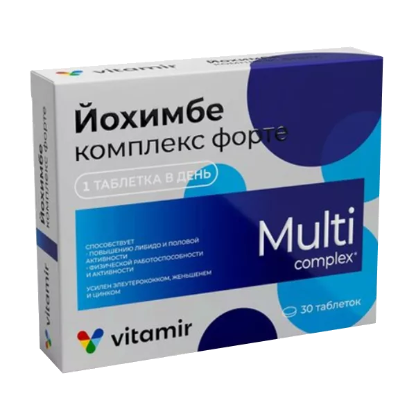 Йохимбе комплекс Форте Vitamir ВИТАМИР таблетки п/о 550мг N30
