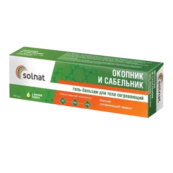 Solnat Гель-бальзам для тела Окопник и Сабельник согревающий 100мл