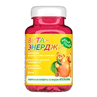 ВИТА-ЭНЕРДЖИ Пектиновый комплекс витаминов и минералов лайт жевательные конфеты со вкусом Апельсина 2г N60