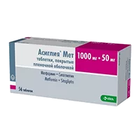 Асиглия Мет таб п.п.о. 1000мг 50мг N56