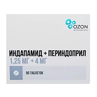 Индапамид+Периндоприл таб 1,25мг 4мг N90