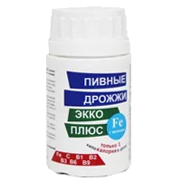 Дрожжи пивные ЭККО ПЛЮС с железом таблетки 0,45г N100