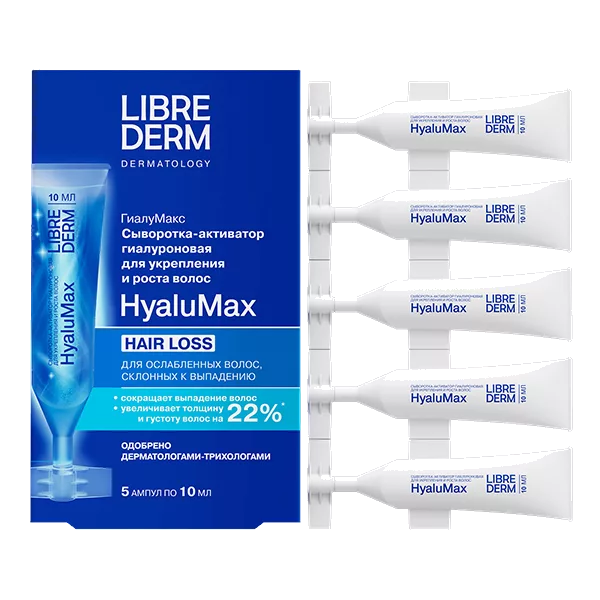 LIBREDERM Сыворотка-активатор HyaluMax гиалуроновая для укрепления и роста волос 10мл N5