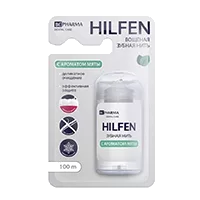 Зубная нить HILFEN BC Pharma вощёная плоская с ароматом мяты 100м