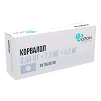 Корвалол 0,58мг+7,5мг+8,2мг таб N20
