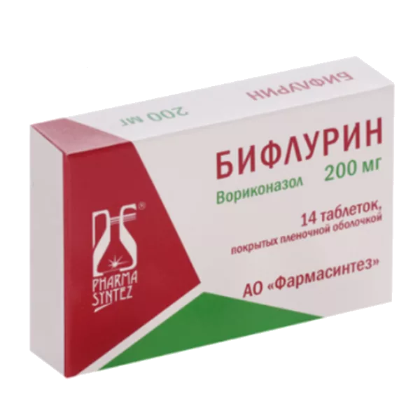Бифлурин таб п.п.о. 200мг N14