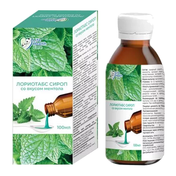 ЛОРИОТАБС Life Health Care Сироп со вкусом ментола 100мл N1