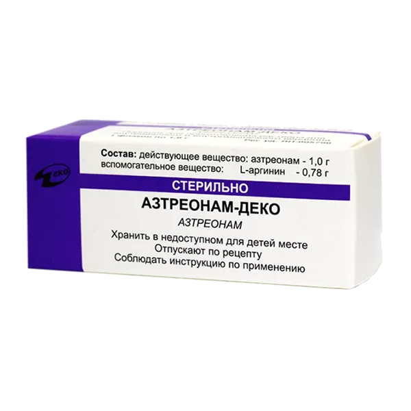 Азтреонам-ДЕКО пор д/р-ра для в/в, в/м вв 1г N1