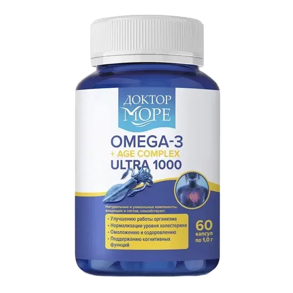 Доктор МОРЕ OMEGA-3 + Age complex Ultra 1000 капсулы 1000мг N60