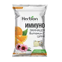 Herbion Naturals ИММУНО Эхинацея Витамин С Цинк пастилки Апельсин 2,5г N25