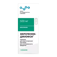 МЕРОПЕНЕМ-ДЖИЭФСИ пор д/р-ра для в/в вв 500мг N1