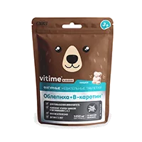 Vitime Kidzoo Иммуно Облепиха + В-каротин Мишки таблетки жев 1050мг N60