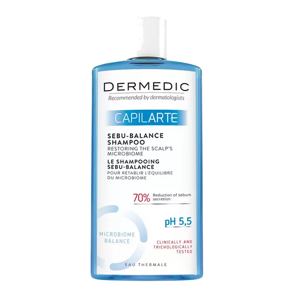 DERMEDIC Шампунь CAPILARTE Sebu-Balance для жирных волос восстанавливающий микробиом кожи головы 300мл
