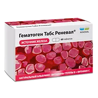 Гематоген Табс Реневал таблетки п.п.о. 721мг N60