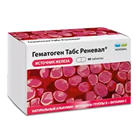 Гематоген Табс Реневал таблетки п.п.о. 721мг N90