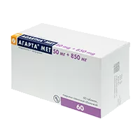 Агарта Мет таб п.п.о. 50мг 850мг N60