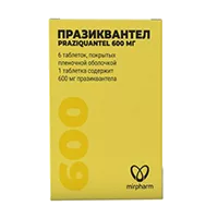Празиквантел таб п.п.о. 600мг N6