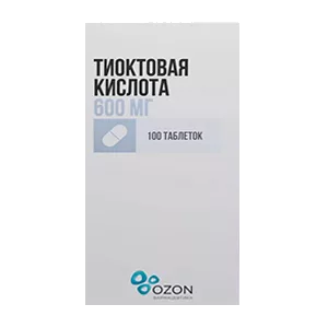 Тиоктовая кислота таб п.п.о. 600мг N100