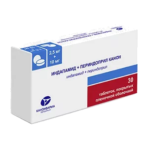 Индапамид+Периндоприл Канон таб п.п.о. 2,5мг 10мг N30