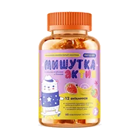 MultiForte МИШУТКА Мармеладки Актив клубника-банан пастилки жев 3г N60